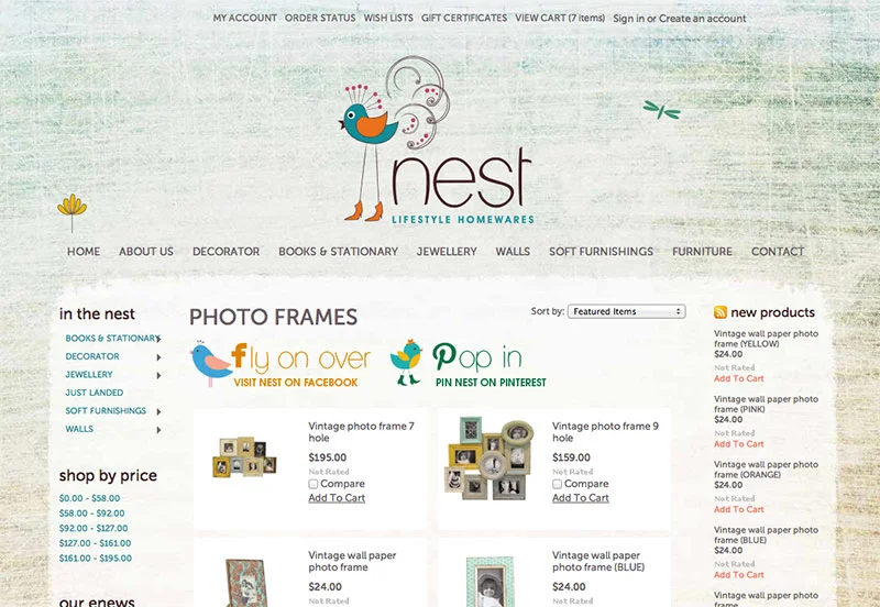 Nest Lifestyle Homewares Website