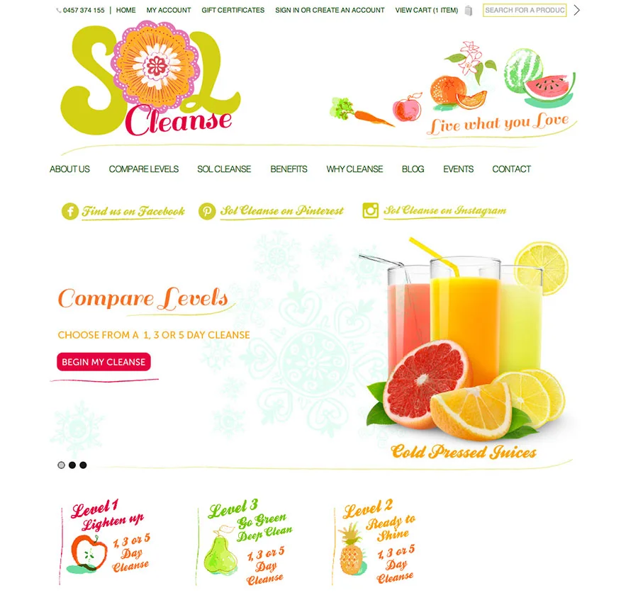 Sol Cleanse Website Launch