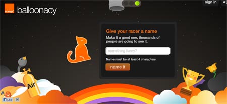 Balloonacy - Give your racer a name