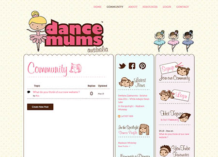 Dance Mums Australia Website